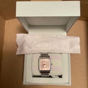 MICHELE Women's Deco I Diamond
Bracelet Watch, 20mm x 43mm - 0.11
ctw BRAND NEW